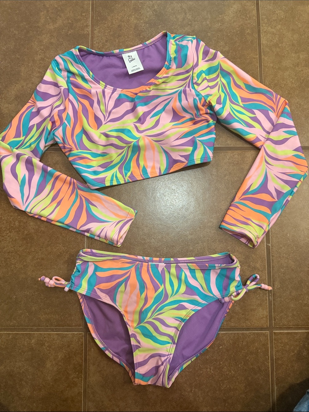 art class Long Sleeve Two-Piece Rashguard Set - Purple Multi